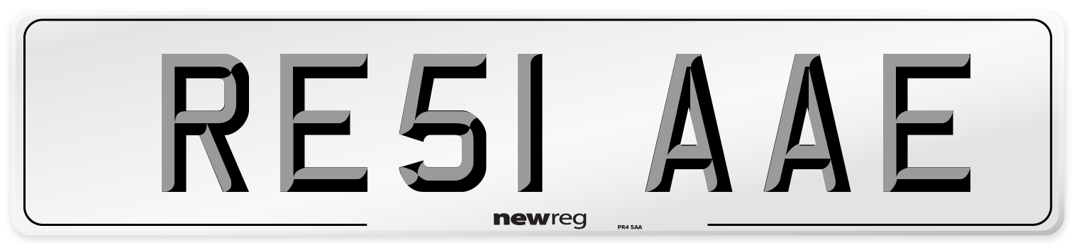 RE51 AAE Number Plate from New Reg